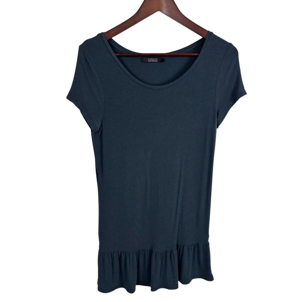 Lascana Venus Slate Blue Tunic Top Women's XS Short Sleeve